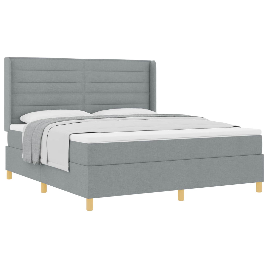 Box spring seng med madras Lysegrå 180 x 200 cm Stof