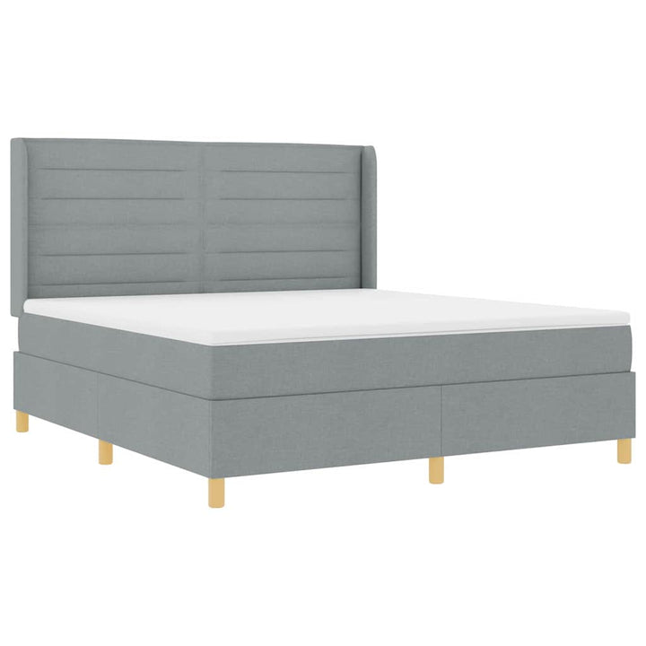 Box spring seng med madras Lysegrå 180 x 200 cm Stof