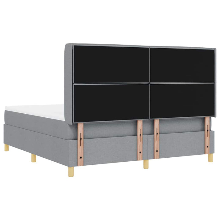 Box spring seng med madras Lysegrå 180 x 200 cm Stof