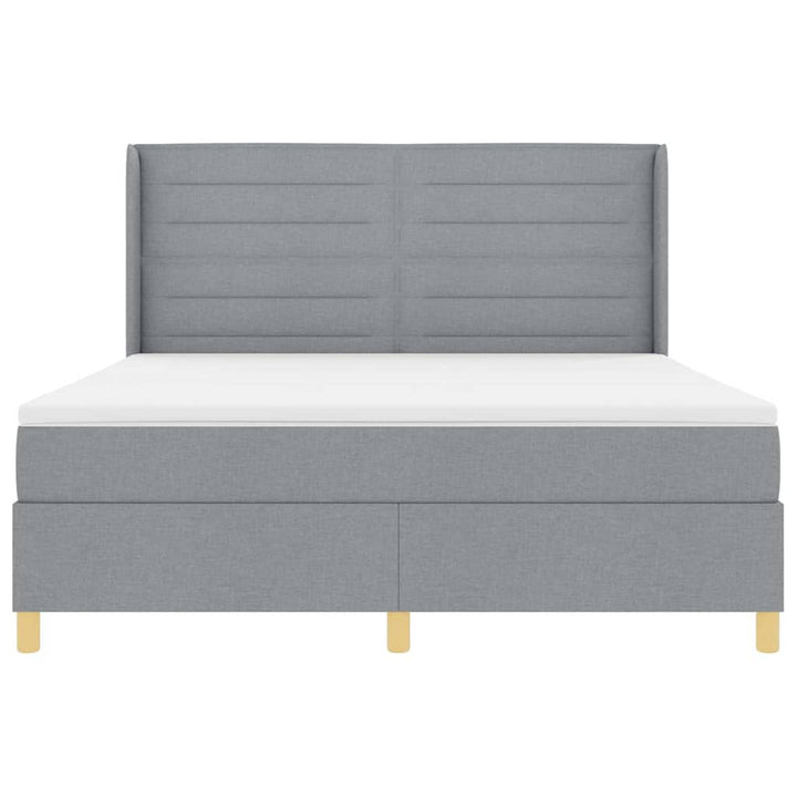 Box spring seng med madras Lysegrå 180 x 200 cm Stof
