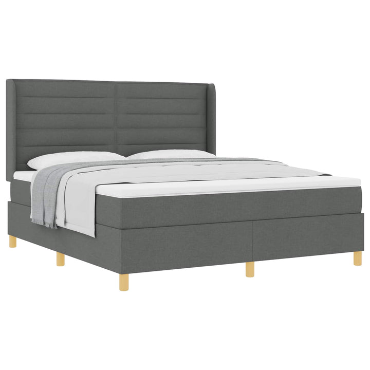Box spring seng med madras Mørkegrå 180 x 200 cm Stof