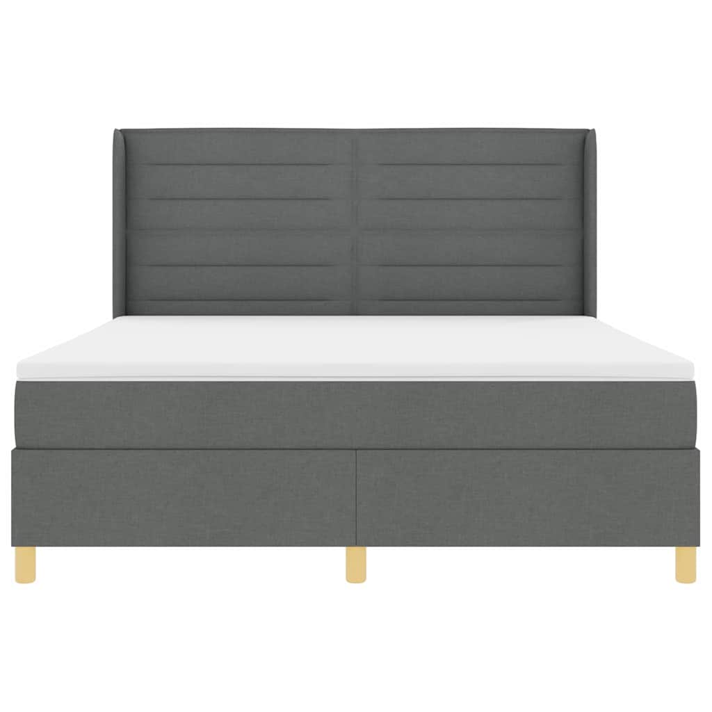 Box spring seng med madras Mørkegrå 180 x 200 cm Stof