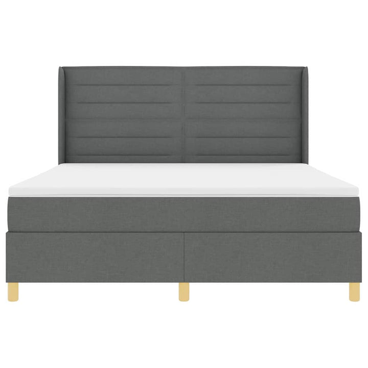 Box spring seng med madras Mørkegrå 180 x 200 cm Stof