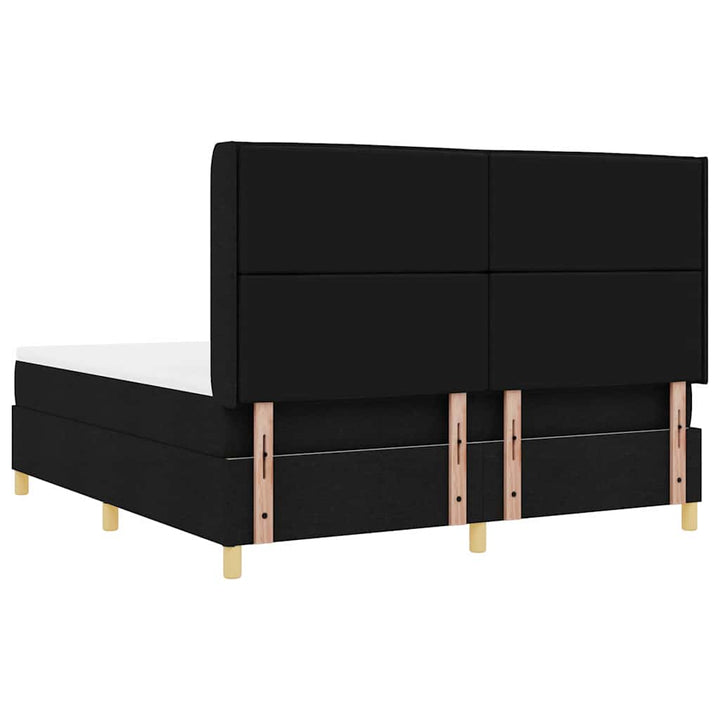 Box spring seng med madras Sort 180 x 200 cm Stof