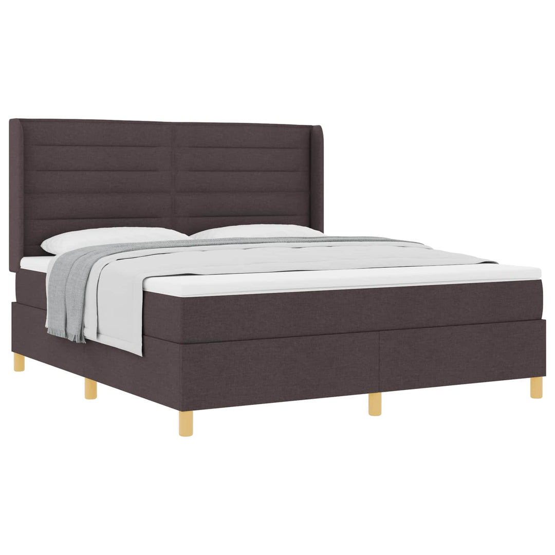 Box spring seng med madras Mørk Brun 180 x 200 cm Stof
