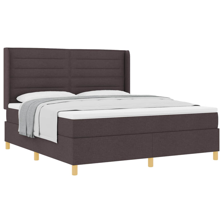 Box spring seng med madras Mørk Brun 180 x 200 cm Stof