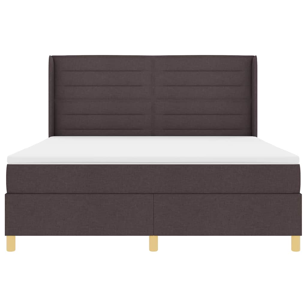 Box spring seng med madras Mørk Brun 180 x 200 cm Stof