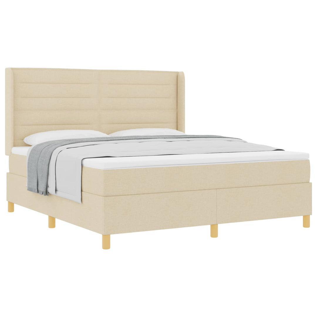 Box spring seng med madras Creme 180 x 200 cm Stof