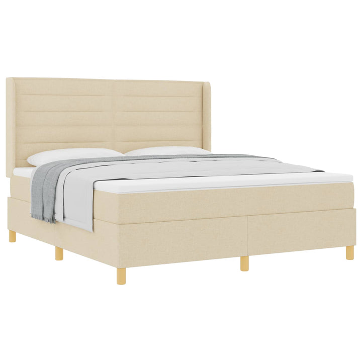 Box spring seng med madras Creme 180 x 200 cm Stof