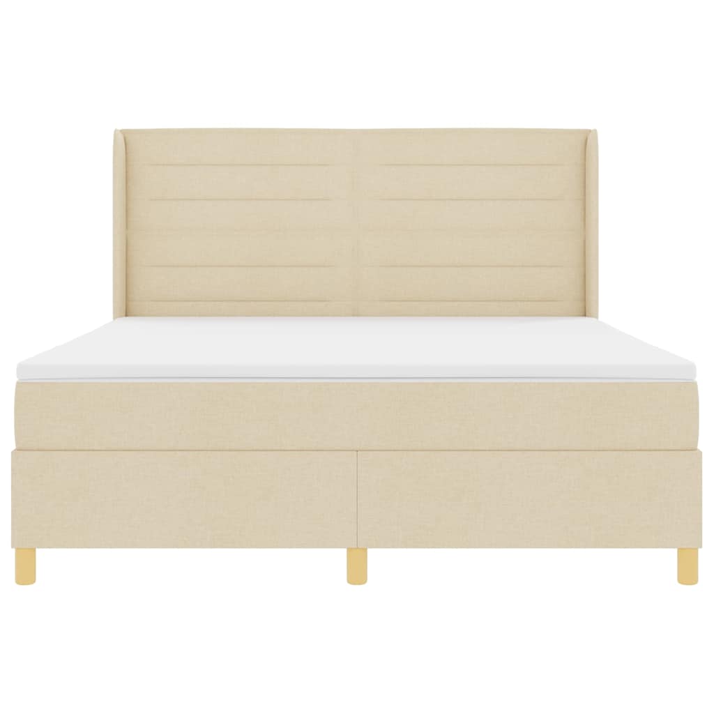 Box spring seng med madras Creme 180 x 200 cm Stof