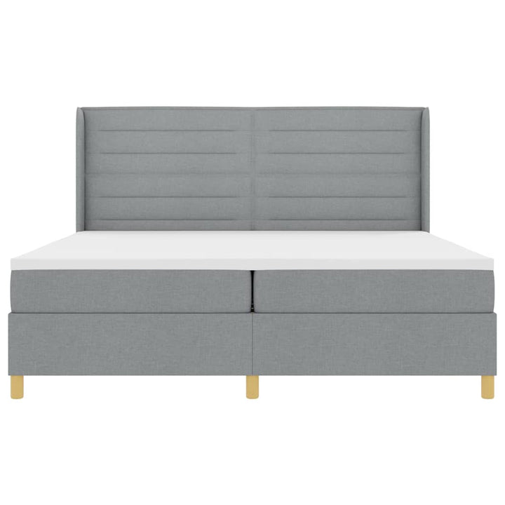 Box spring seng med madras Lysegrå 200 x 200 cm Stof