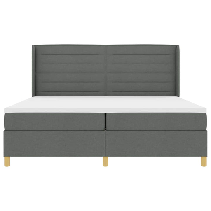 Box spring seng med madras Mørkegrå 200 x 200 cm Stof