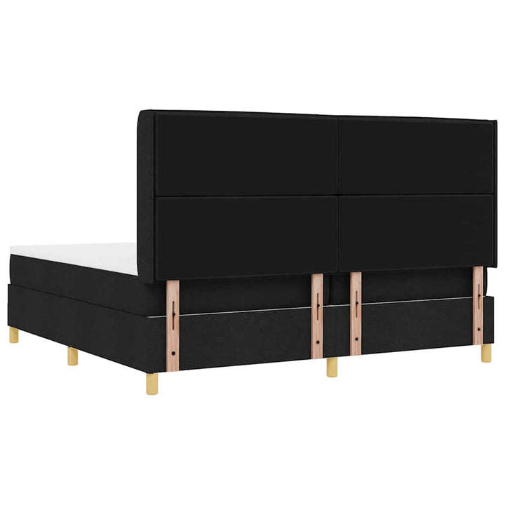 Box spring seng med madras Sort 200 x 200 cm Stof