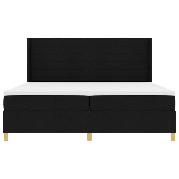 Box spring seng med madras Sort 200 x 200 cm Stof