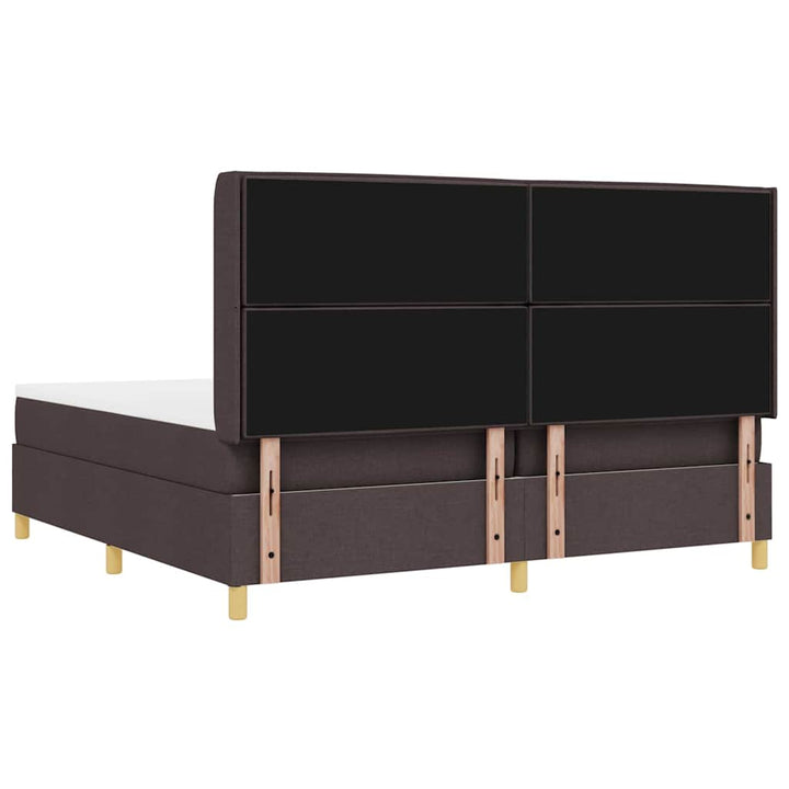 Box spring seng med madras Mørk Brun 200 x 200 cm Stof