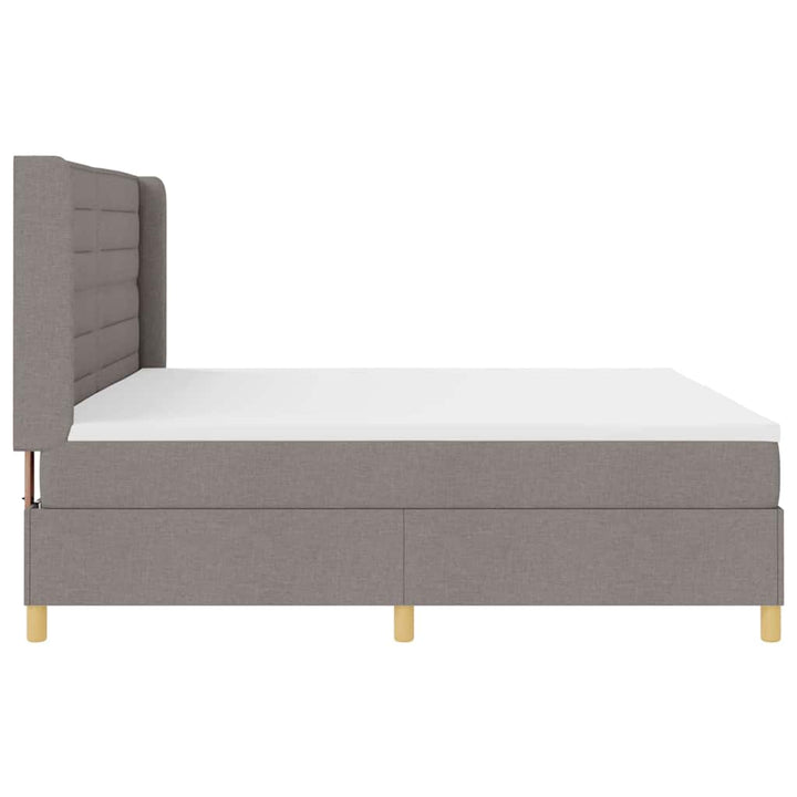 Box spring seng med madras Gråbrun 200 x 200 cm Stof