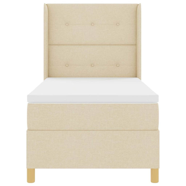 Box spring seng med madras Creme 90 x 190 cm Stof