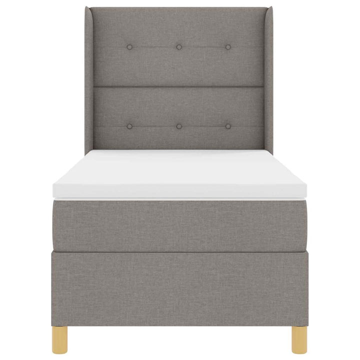 Box spring seng med madras Gråbrun 90 x 200 cm Stof