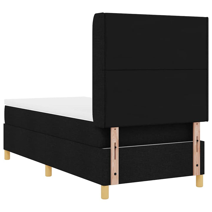 Box spring seng med hovedgærde Sort 100 x 200 cm Stof
