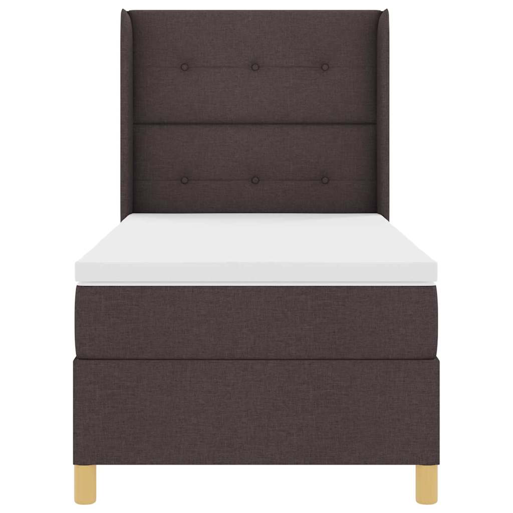 Box spring seng med hovedgærde Mørk Brun 100 x 200 cm Stof
