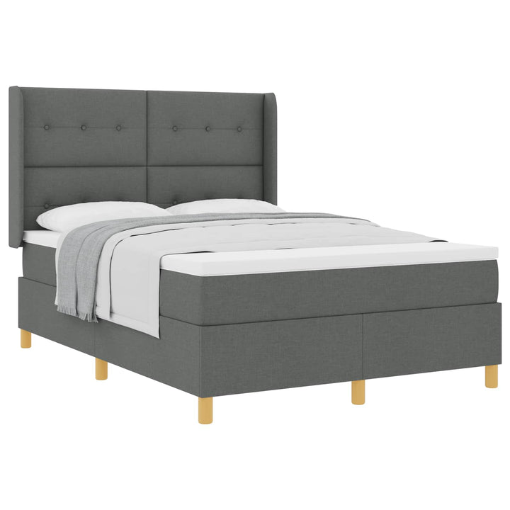 Box spring seng med madras Mørkegrå 140 x 190 cm Stof