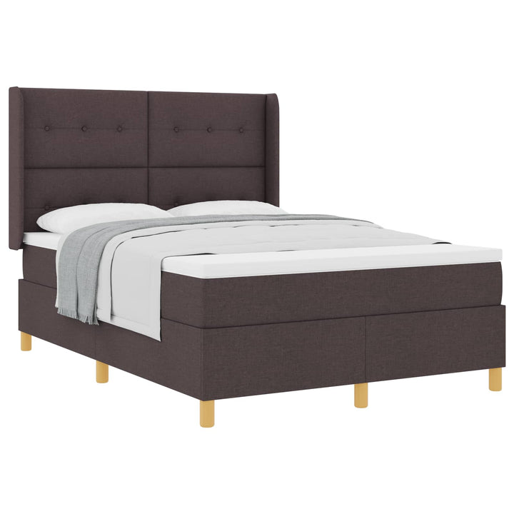 Box spring seng med madras Mørk Brun 140 x 190 cm Stof