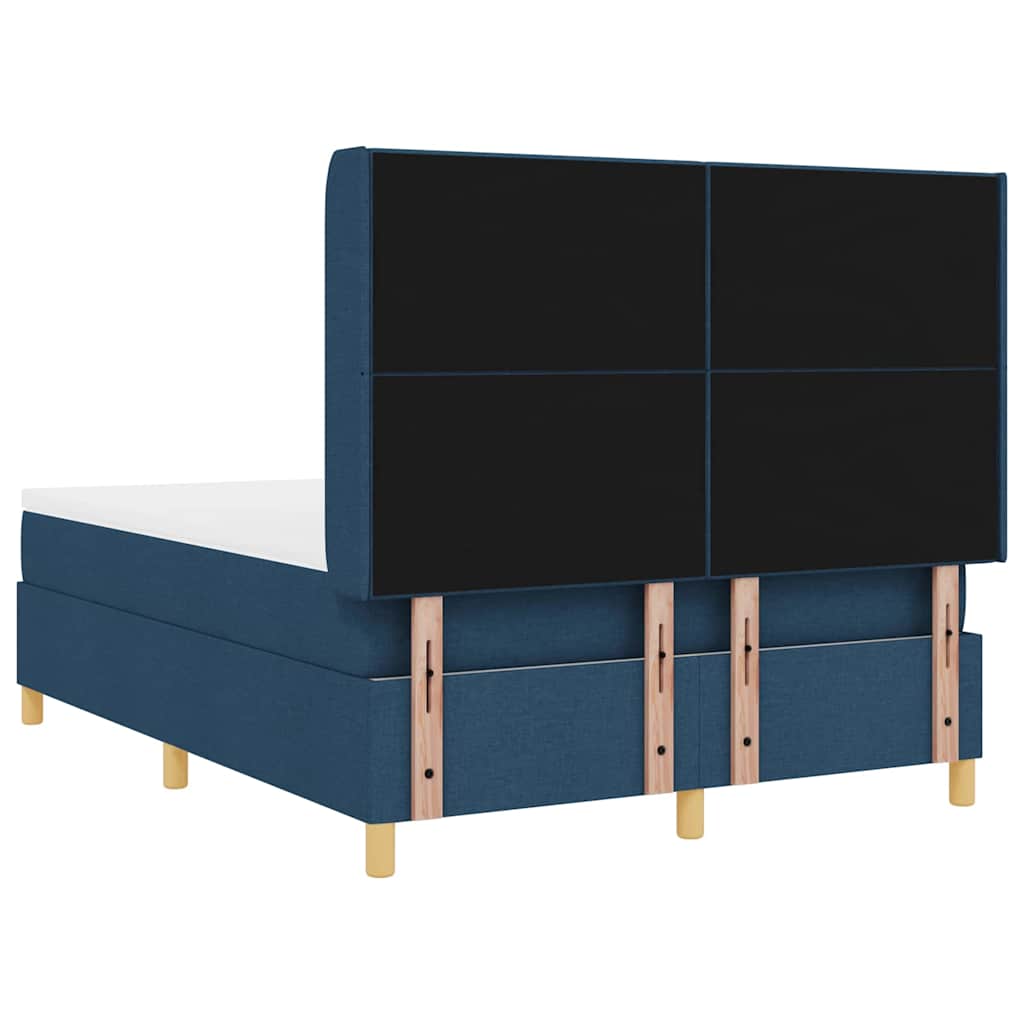 Box spring seng med hovedgærde Blå 140 x 190 cm Stof