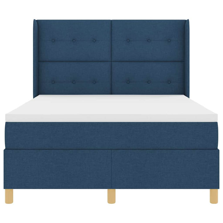 Box spring seng med hovedgærde Blå 140 x 190 cm Stof