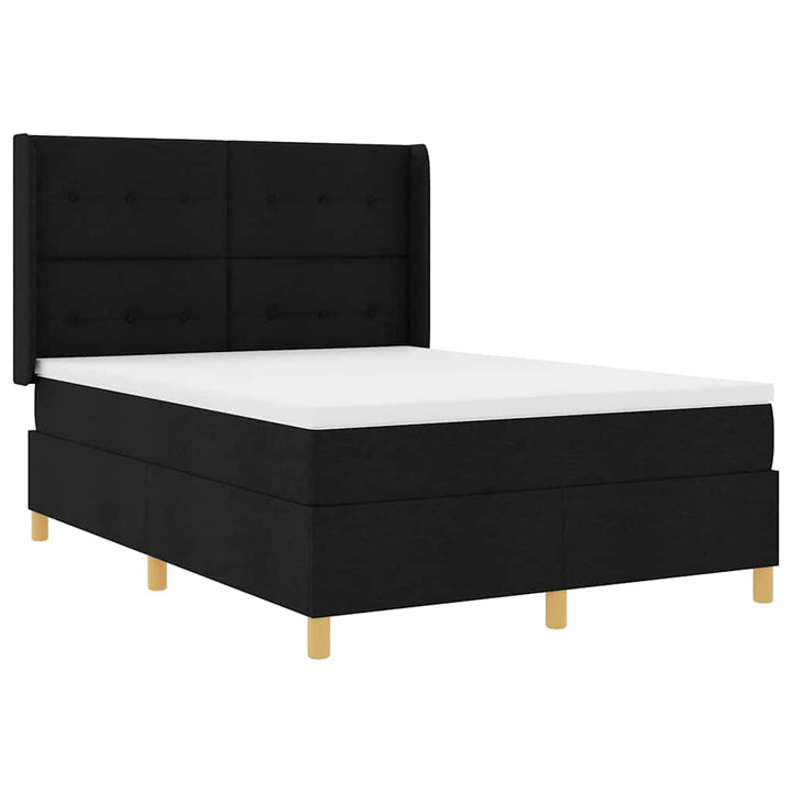 Box spring seng med hovedgærde Sort 140 x 200 cm Stof
