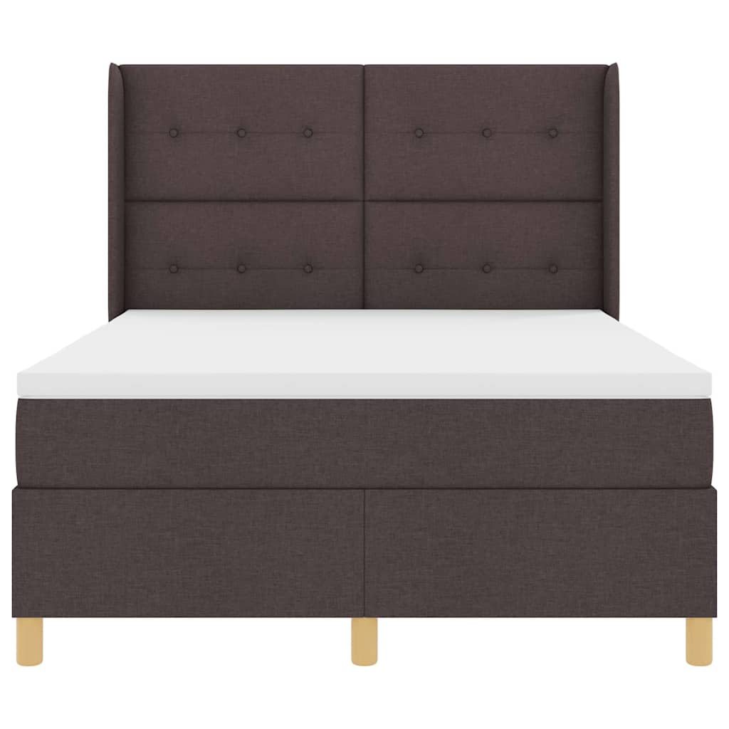 Box spring seng med madras Mørk Brun 140 x 200 cm Stof