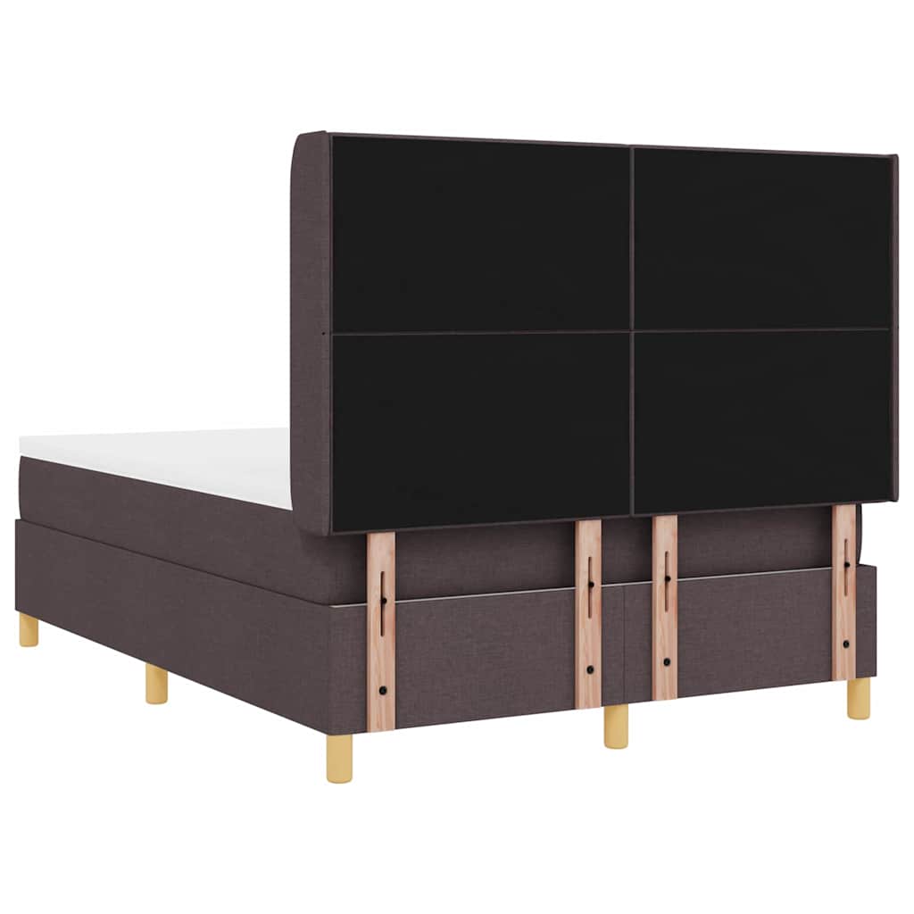 Box spring seng med madras Mørk Brun 160 x 200 cm Stof