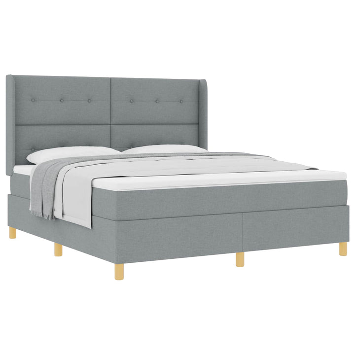 Box spring seng med madras Lysegrå 180 x 200 cm Stof