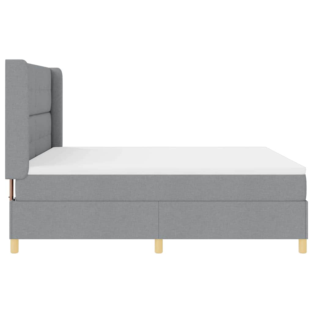 Box spring seng med madras Lysegrå 180 x 200 cm Stof