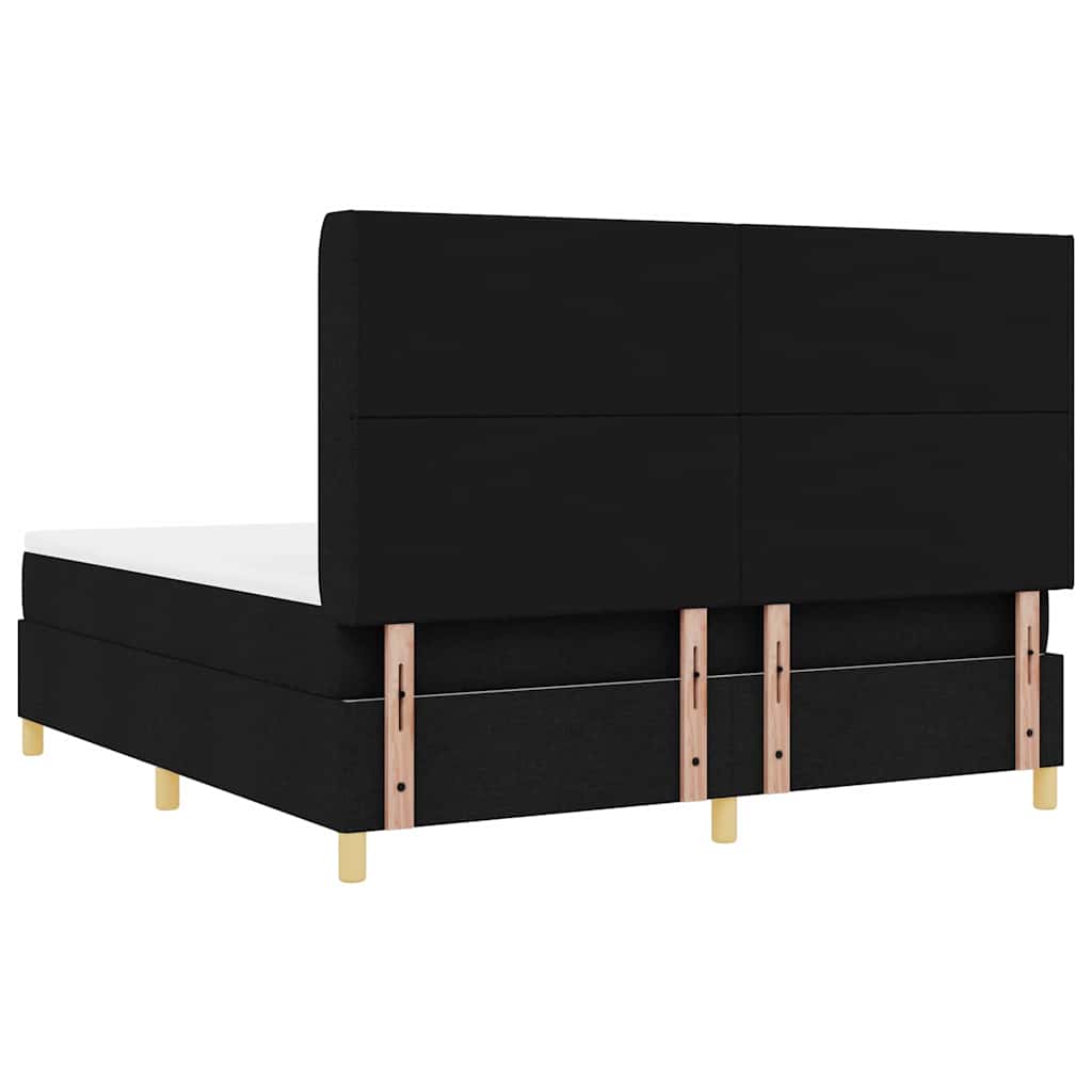 Box spring seng med madras Sort 180 x 200 cm Stof