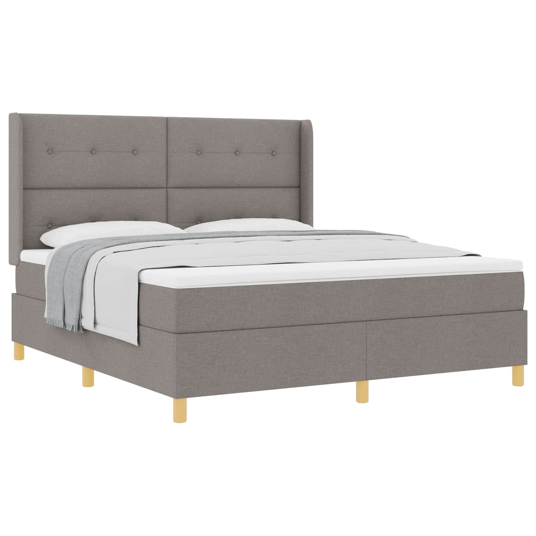Box spring seng med madras Gråbrun 180 x 200 cm Stof
