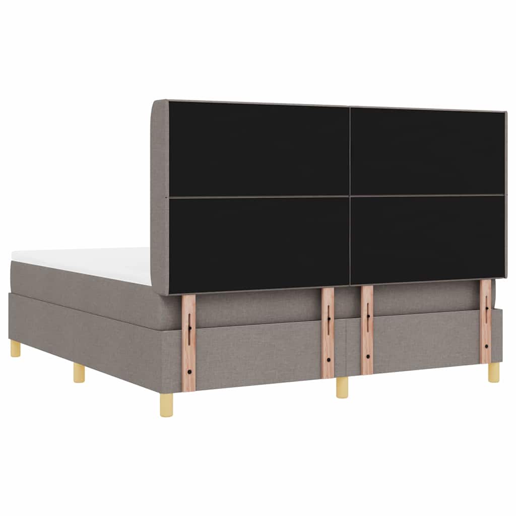 Box spring seng med madras Gråbrun 180 x 200 cm Stof