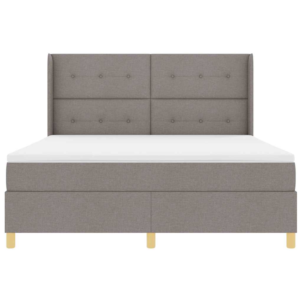 Box spring seng med madras Gråbrun 180 x 200 cm Stof