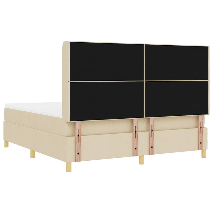 Box spring seng med madras Creme 180 x 200 cm Stof
