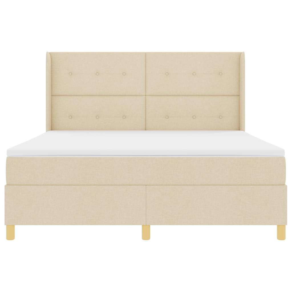 Box spring seng med madras Creme 180 x 200 cm Stof