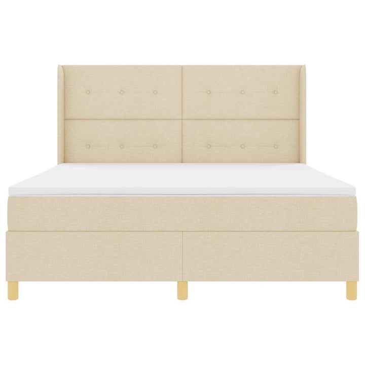 Box spring seng med madras Creme 180 x 200 cm Stof