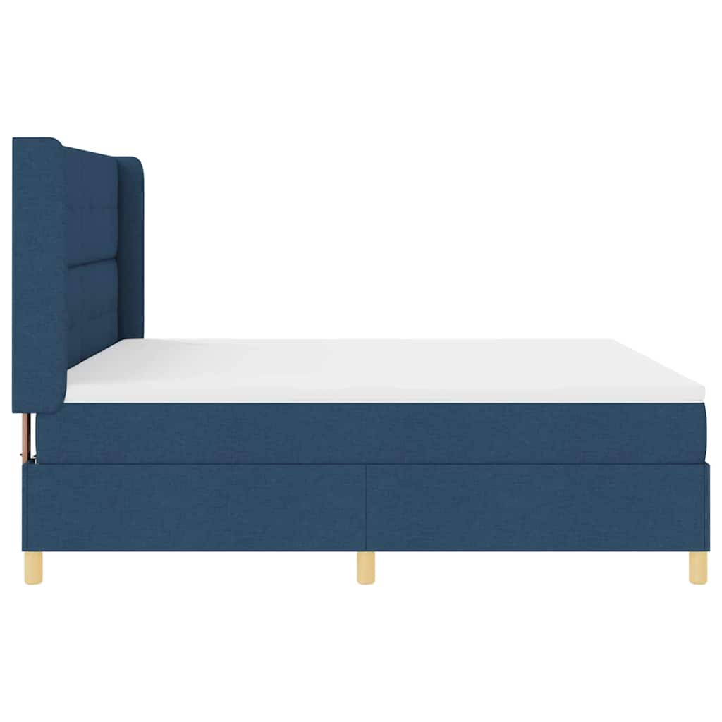 Box spring seng med hovedgærde Blå 180 x 200 cm Stof