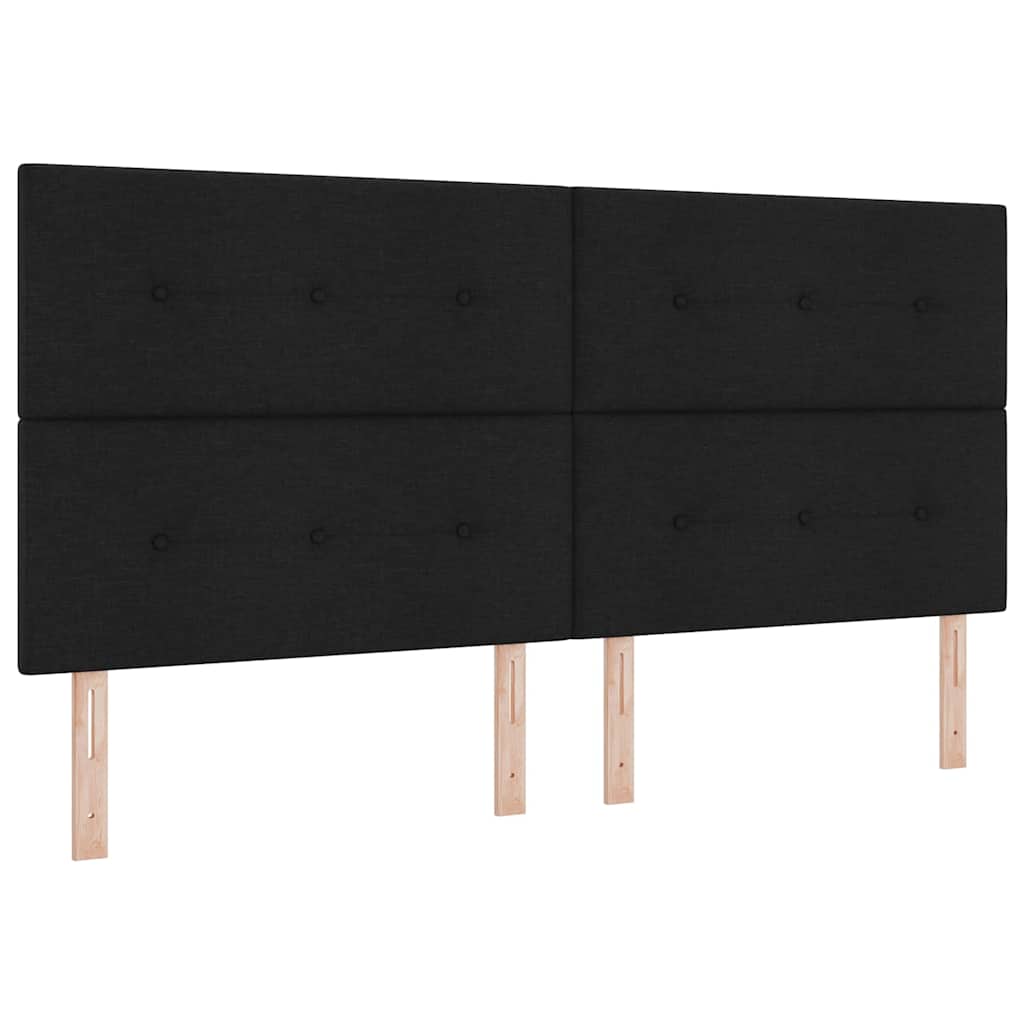 Box spring seng med hovedgærde Sort 200 x 200 cm Stof