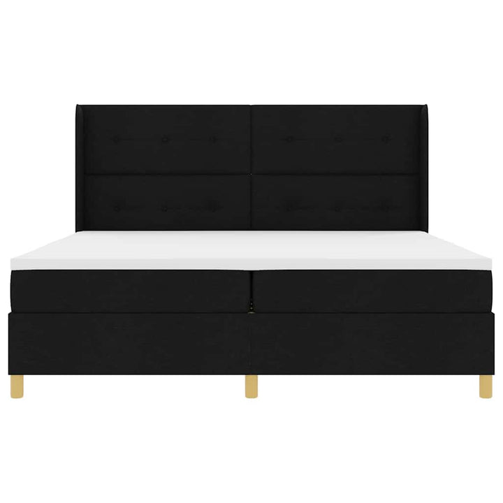 Box spring seng med hovedgærde Sort 200 x 200 cm Stof