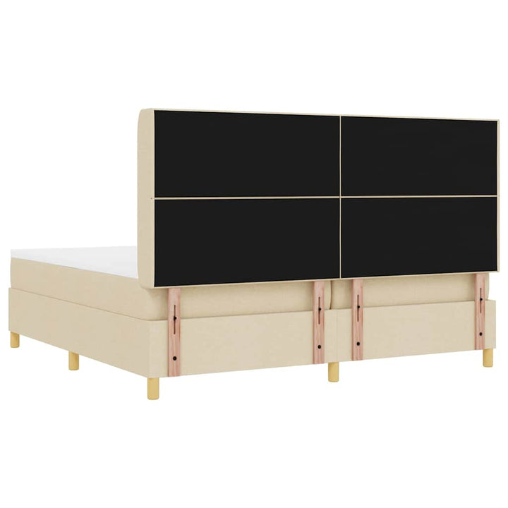 Box spring seng med madras Creme 200 x 200 cm Stof