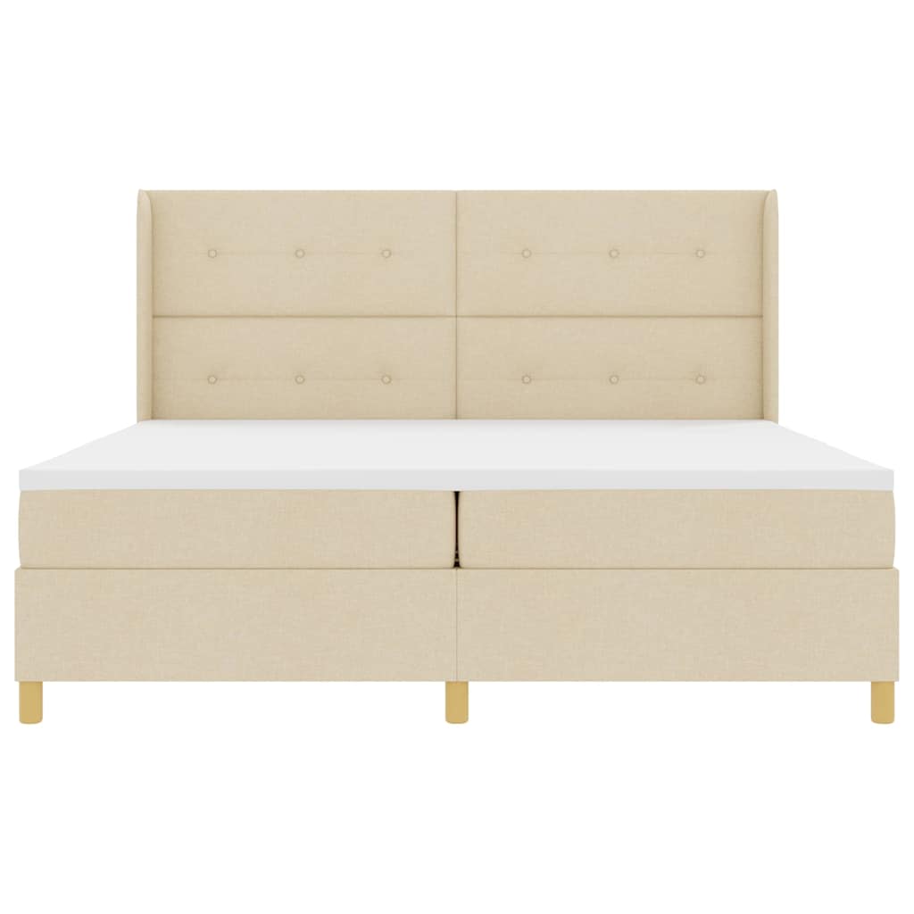 Box spring seng med madras Creme 200 x 200 cm Stof