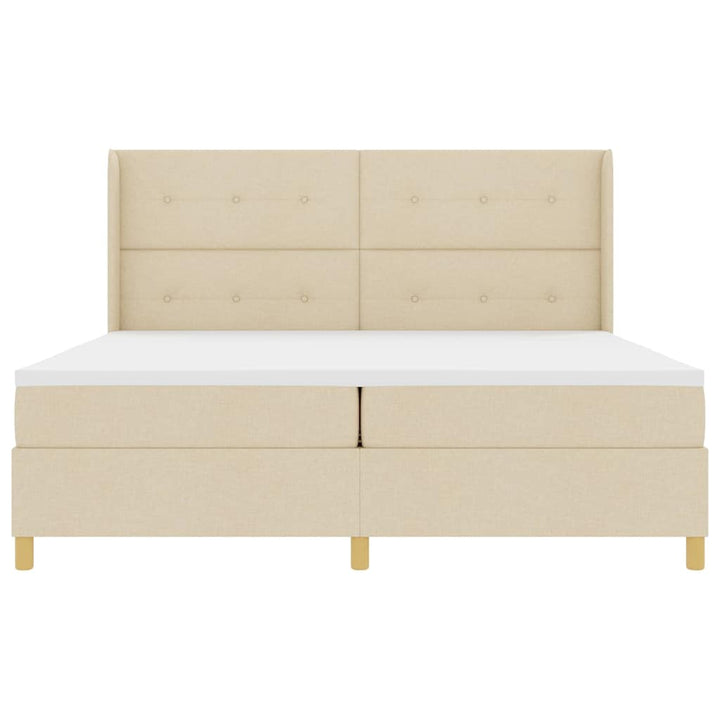 Box spring seng med madras Creme 200 x 200 cm Stof