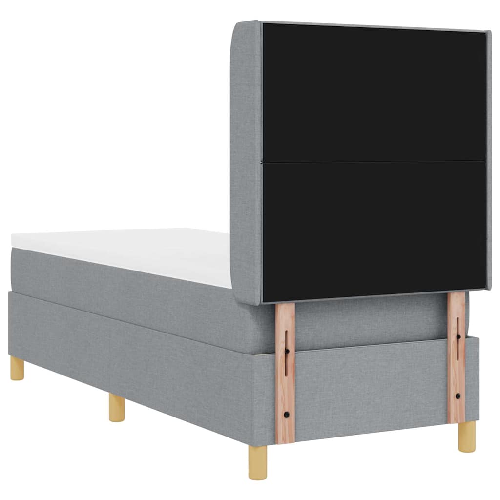 Box spring seng med madras Lysegrå 80 x 200 cm Stof