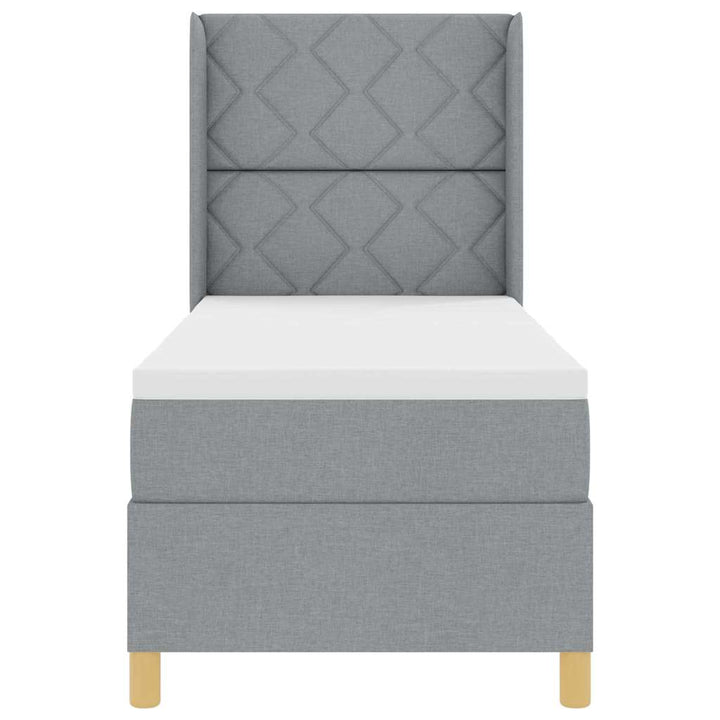 Box spring seng med madras Lysegrå 80 x 200 cm Stof