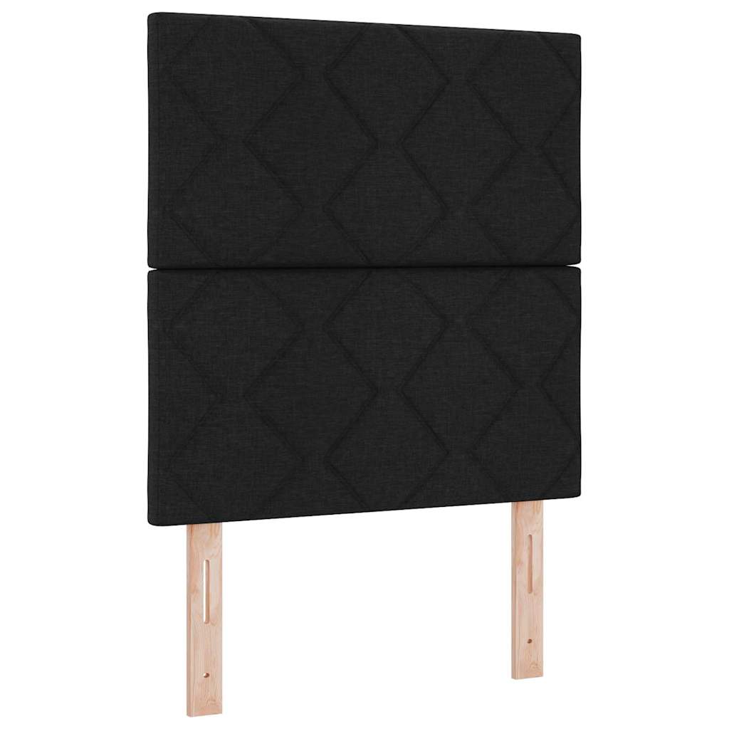 Box spring seng med hovedgærde Sort 80 x 200 cm Stof