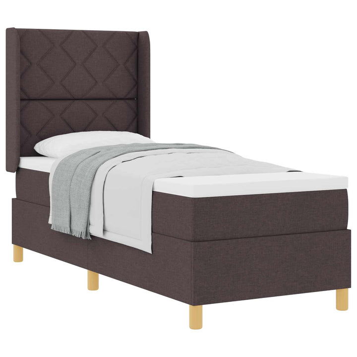 Box spring seng med hovedgærde Mørk Brun 80 x 200 cm Stof